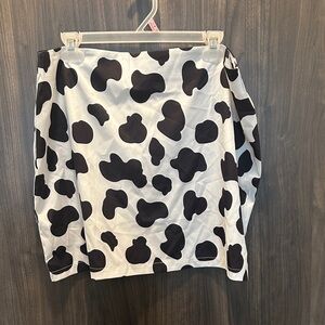 SHEIN Black and White Cow Print Mini Skirt